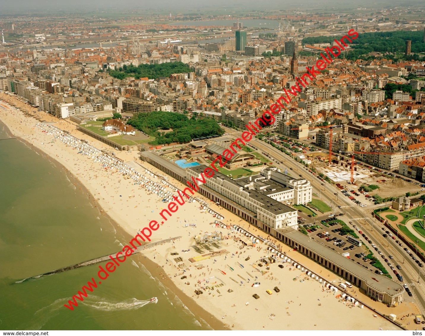 Oostende - Koninklijke Gaanderij Aan Het Strand In Juni 1999 - Photo 15x23cm - Luchtfoto - Plaatsen
