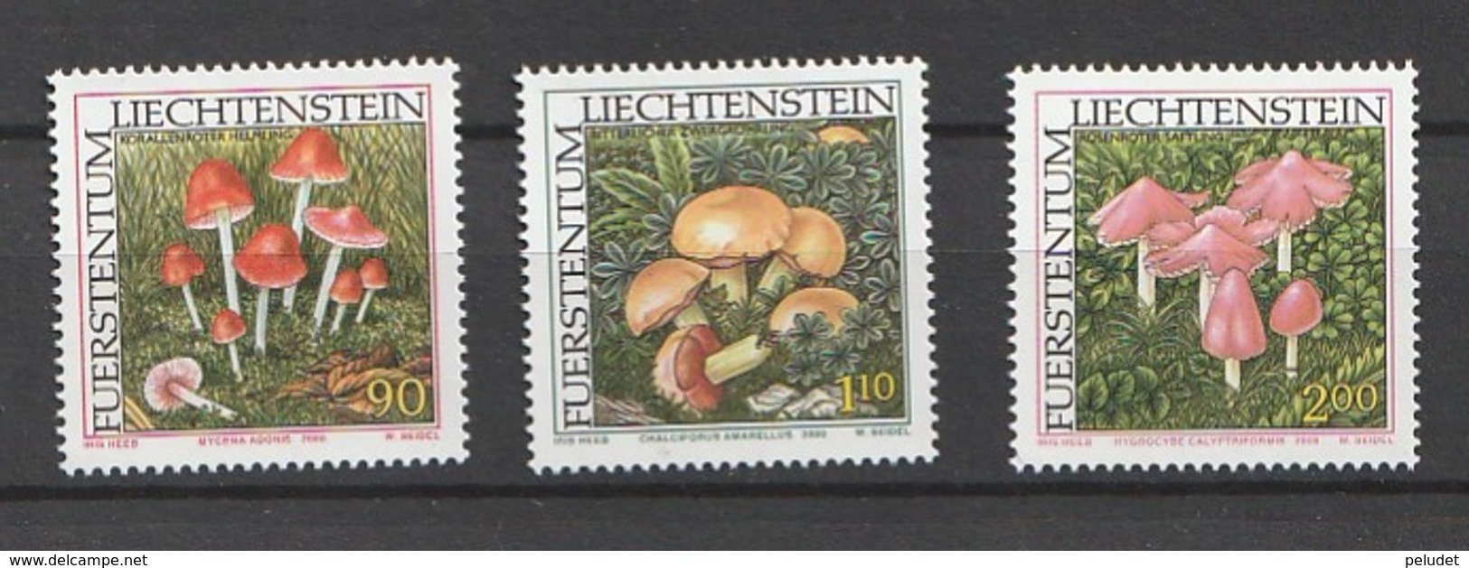 Liechtenstein 2000, Mushrooms 3v ** Mi 1252-4, Sn 1193-5, Yt 1193-5, Sg 1238-0, Zum 1195-7 - Neufs