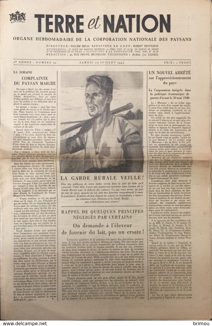 Journal Terre Et Nation 1942. - Autres & Non Classés