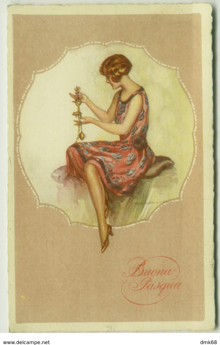 CORBELLA SIGNED 1920s POSTCARD - GLAMOUR LADY - EDIT DEGAMI N. 40 (BG746) - Corbella, T.