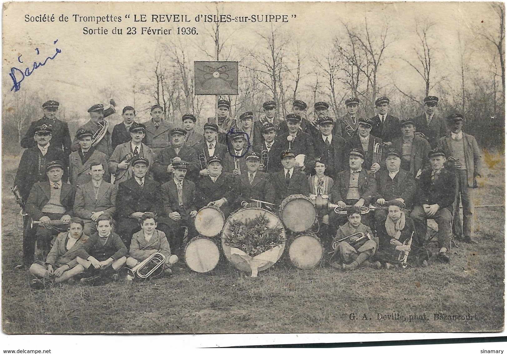 Isles Sur Suippe (societé De Trompettes (le Reveil) Sortie Du 23 Fevrier 1936 - Other & Unclassified