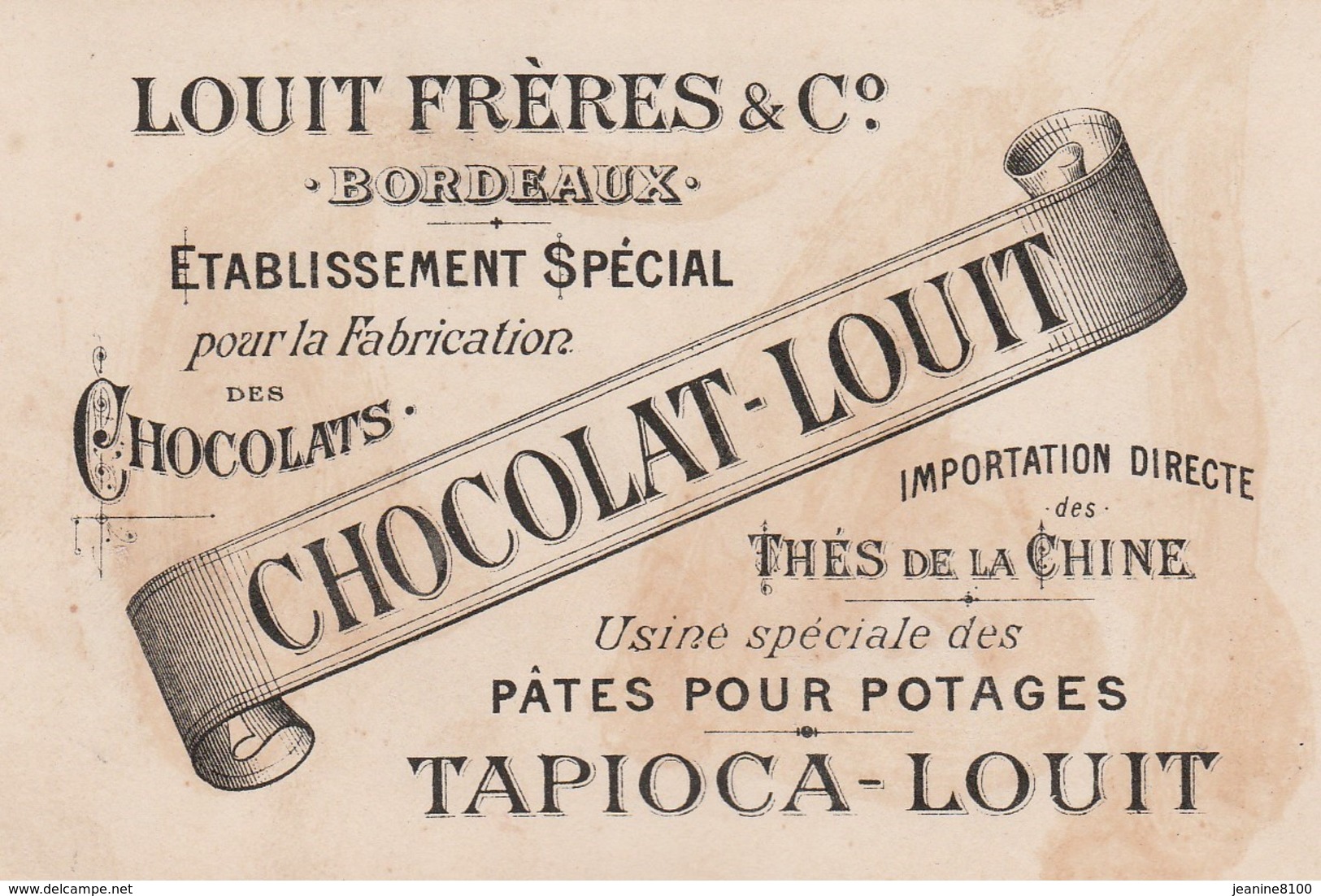 Chromo   Chocolat Louit 10.5 X 7 - Litho Vieillemard Et Ses Fils - Louit