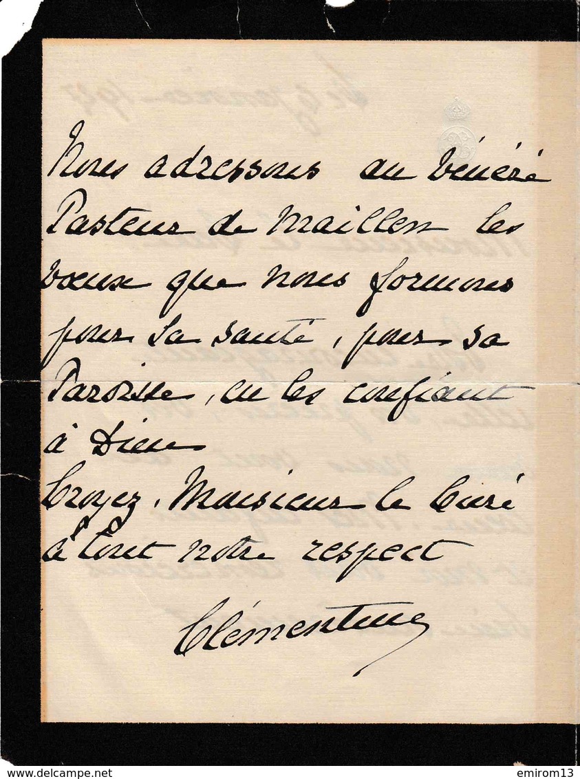 Princesse Clémentine De Belgique LAC Du Château De Ronchinne Au Pasteur De Maillen En 1927 Femme De Victor Napoléon - Documenti Storici