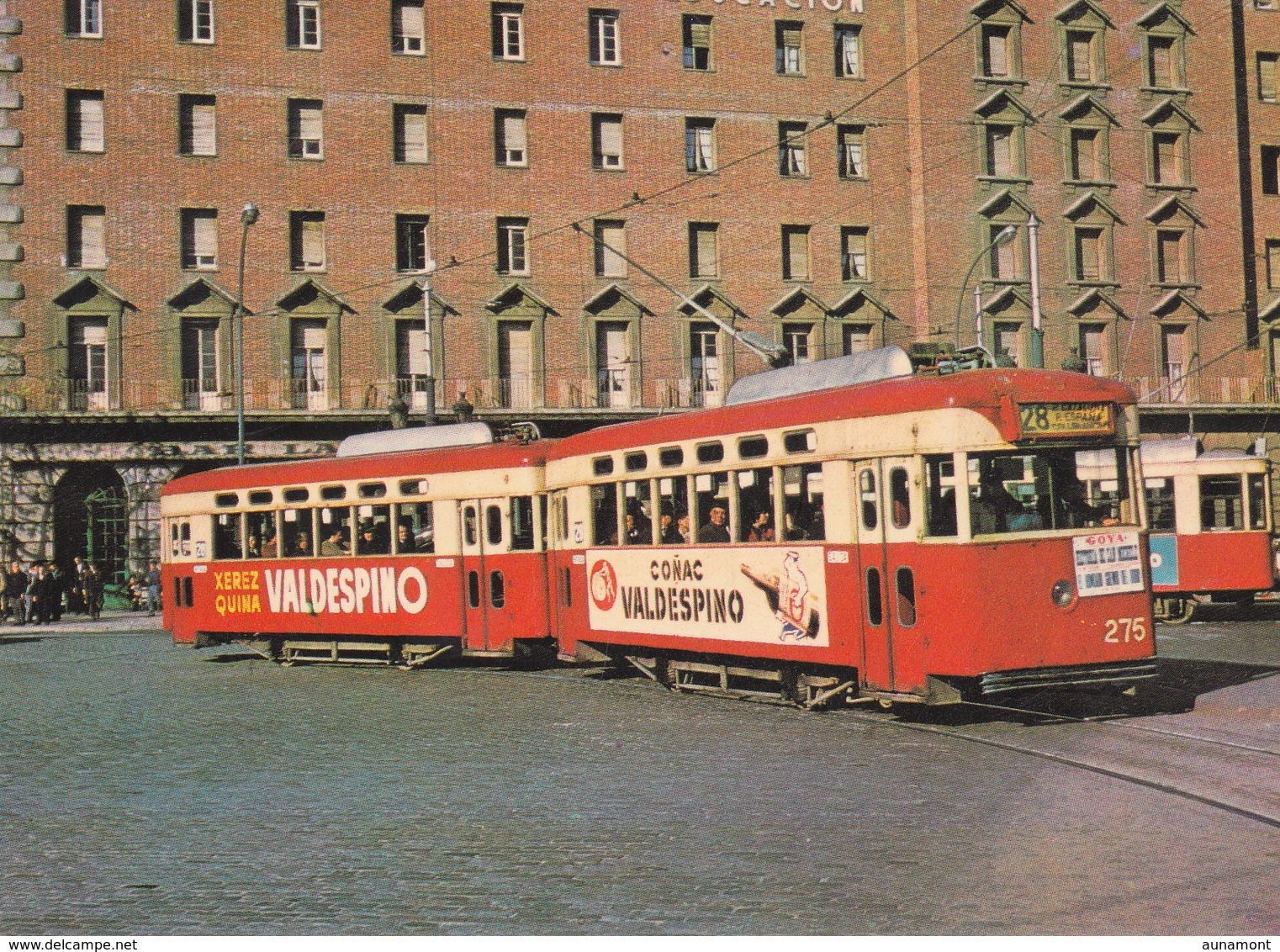 Tranvia Nº 275-276 Construido En 19057 Por Maquitrans --Plaza España  Diciembre De 1963 - Tramways