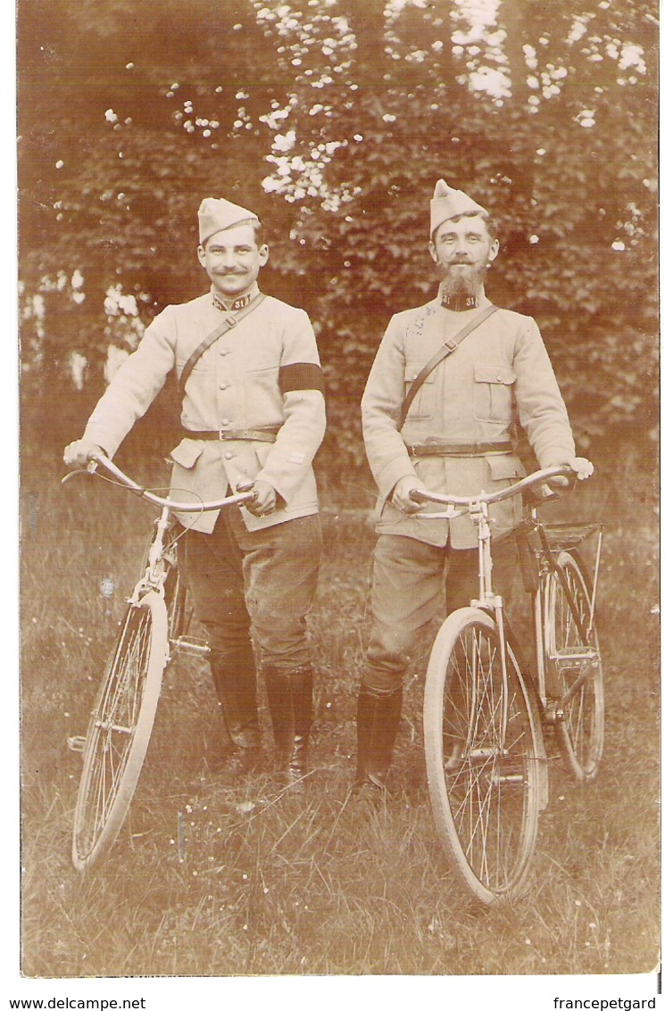 Soldats Hétuin Et Ladroye Raymond à Vélo   1914-1918   31°Dragon 13°Escadron - Guerre 1914-18