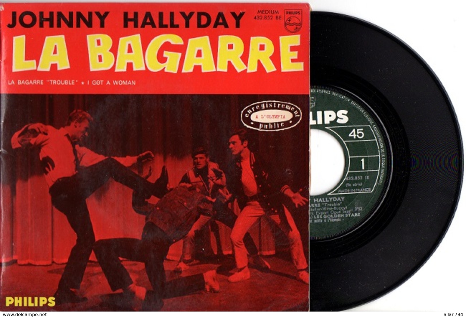 EP JOHNNY HALLYDAY - LA BAGARRE + 2 - EXCELLENT ETAT - - Rock