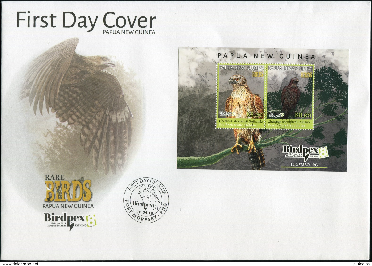 Papua New Guinea. 2018. Rare Birds 2 (Mint) First Day Cover - Papua-Neuguinea