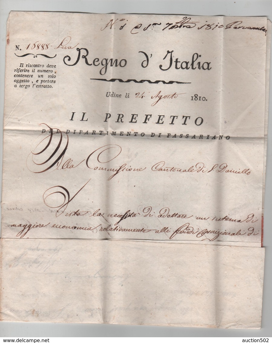 147PR/ Prefetto Passariano 48 1810 Udine D° Passarian > S.Daniele - 1. ...-1850 Prefilatelia