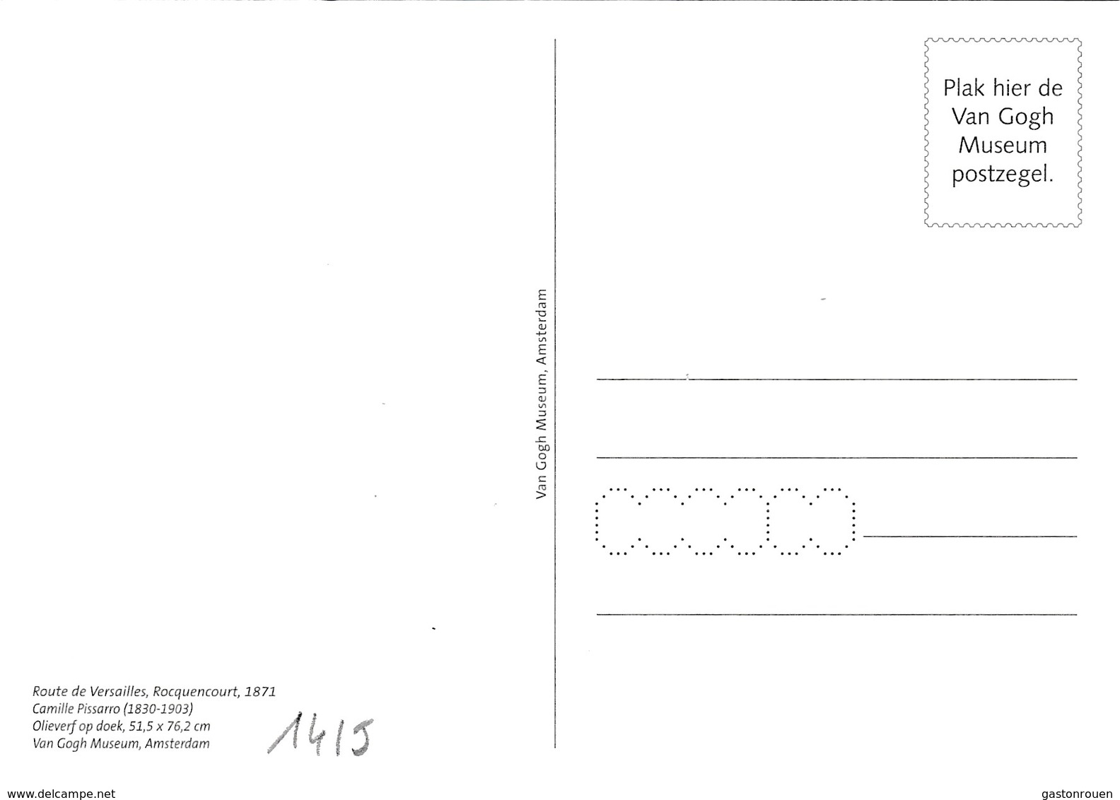 Carte Maximum Peinture Pays-Bas 2009 Pissarro - Cartoline Maximum