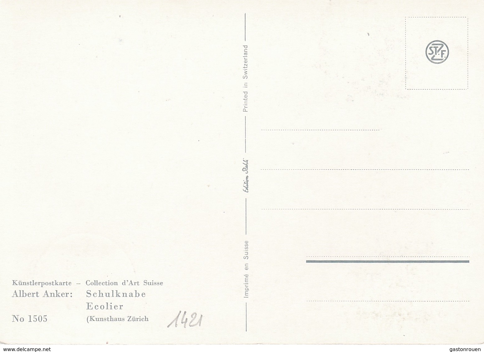 Carte Maximum Peinture Suisse Anker 1964 - Cartes-Maximum (CM)