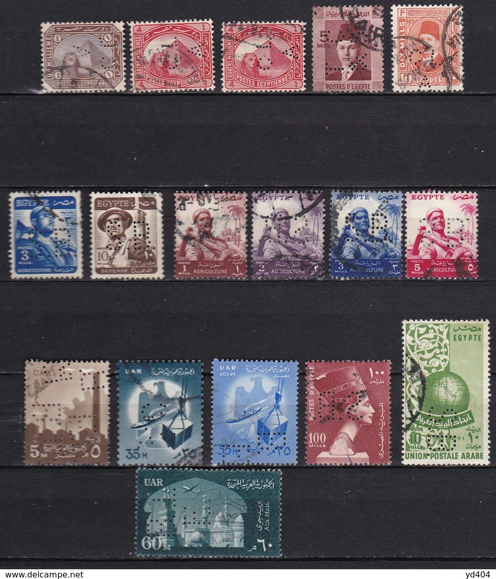 E286 – EGYPTE – EGYPT – PERFINS USED LOT - Used Stamps