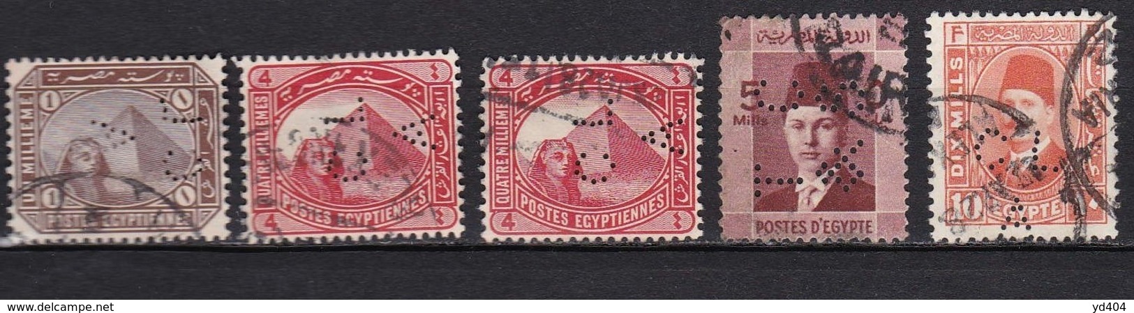 E286 – EGYPTE – EGYPT – PERFINS USED LOT - Used Stamps