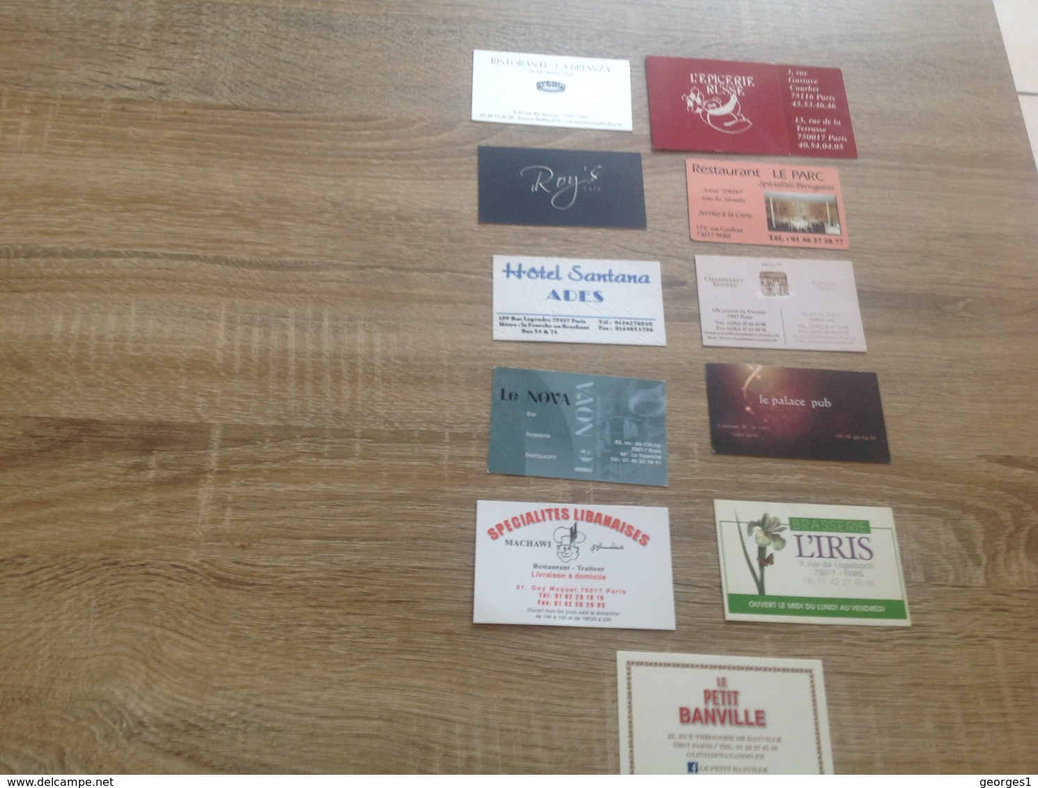 Lot De 20 Cartes De Visite De Bars Brasseries Hotels Epicerie  Paris 17eme - Visitekaartjes