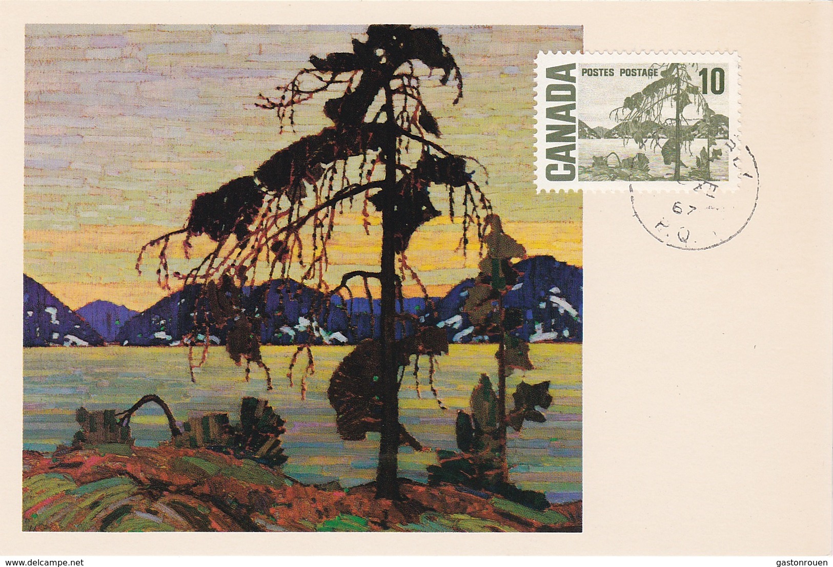 Carte Maximum Peinture Canada 1967 Tom Thomson - Cartoline Maximum