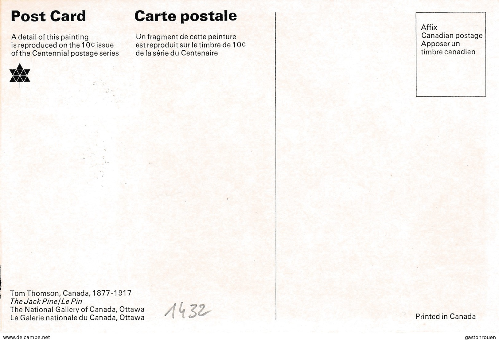 Carte Maximum Peinture Canada 1967 Tom Thomson - Maximum Cards