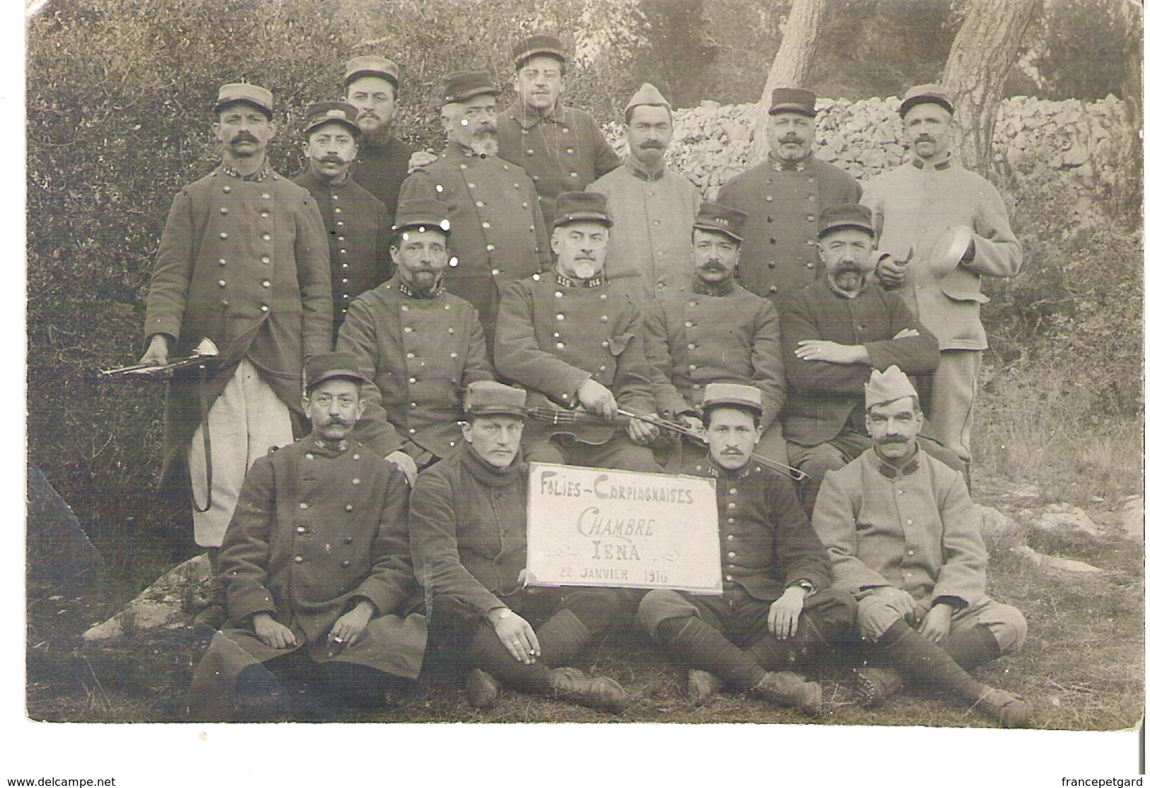 Soldats 115° 116°Régiment   Folies Carpiagnaises Chambre Iéna 22 Janvier 1916  Carpiagne - Guerre 1914-18