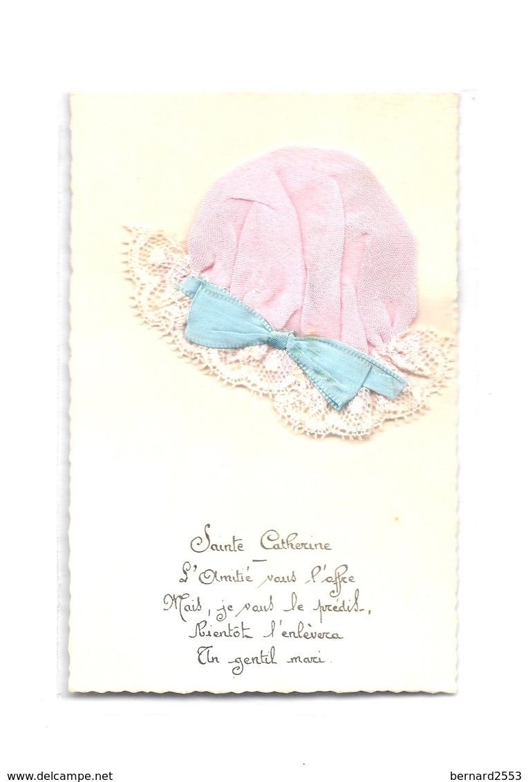 CARTE BRODEE  BONNET DE  ST CATHERINE  N° 5 - Sainte-Catherine