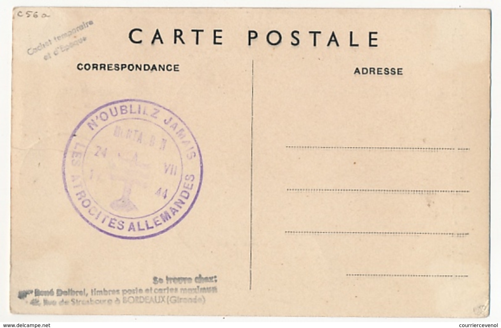 FRANCE - Carte Maximum Affr 1,5F Gandon - Journée Des Martyrs - Montauban - 24/7/1945 - 1945-54 Maríanne De Gandon