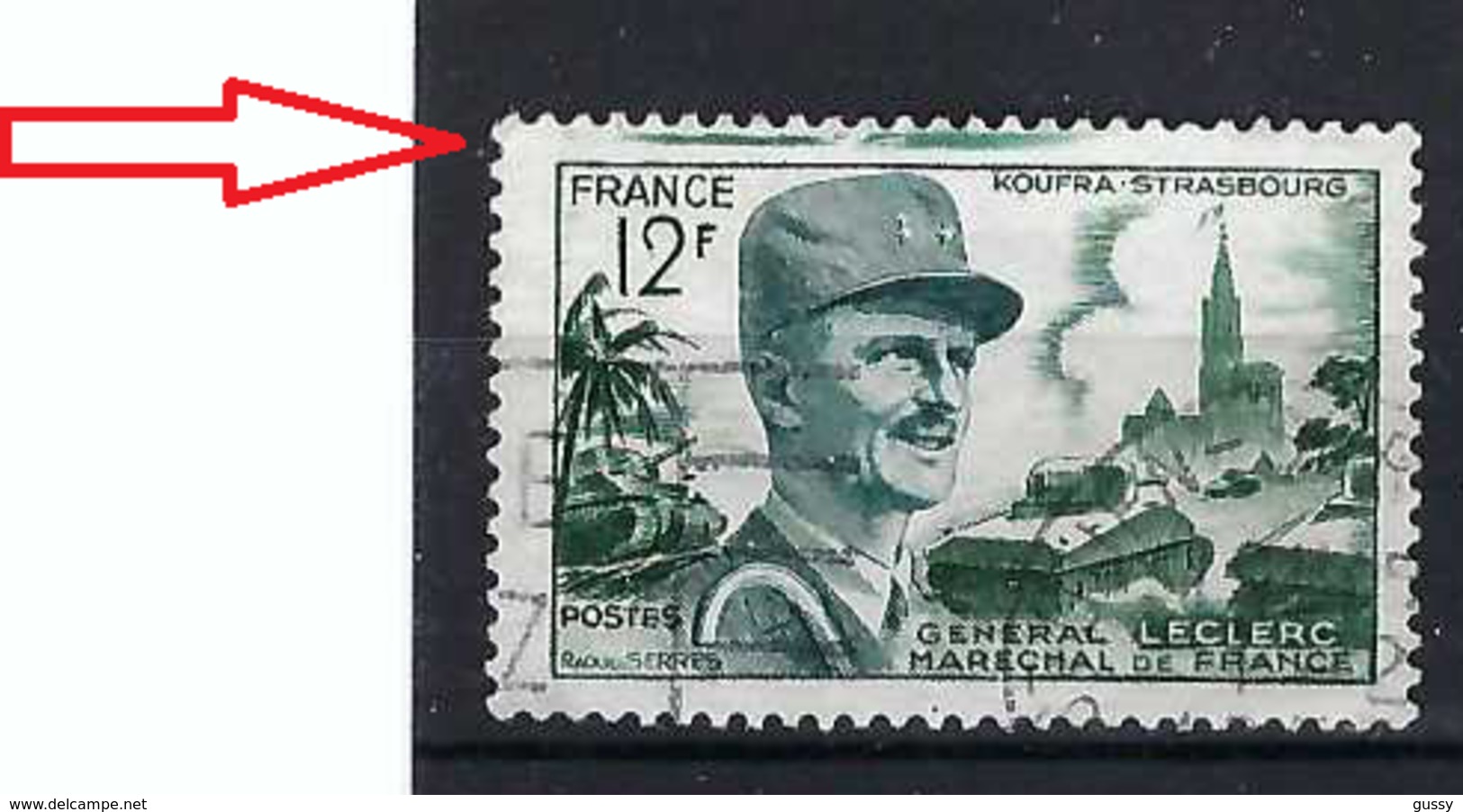 FRANCE 1954:  Le Y&T 984, Oblitéré, Variété 'taches Vertes Dans La Marge Supérieure' - Used Stamps