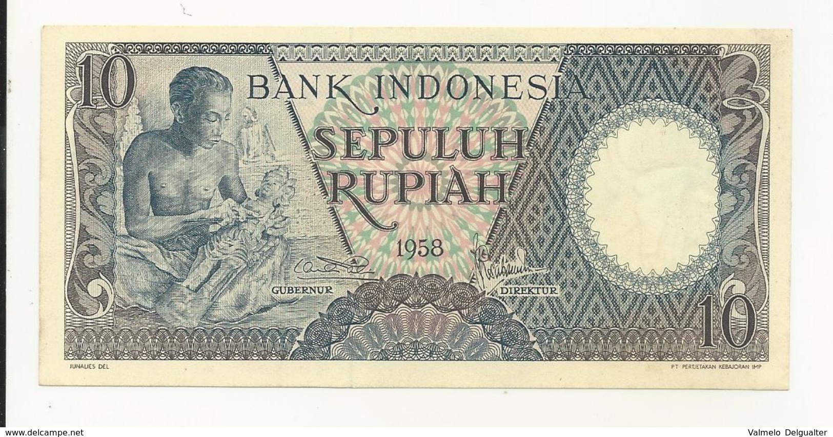 Indonesia 10 Rupiah 1958 UNC - Indonesië