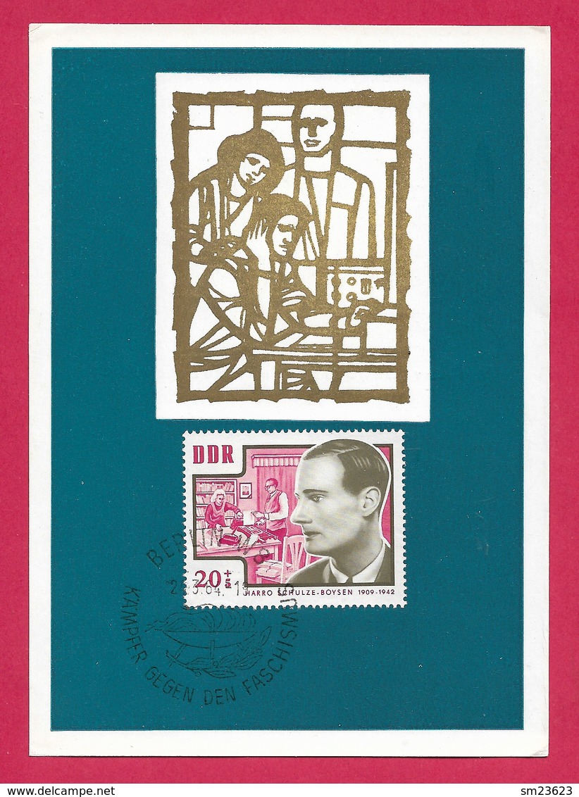 DDR 1964  Mi.Nr. 1017 , Harro Schulze-Boysen - Widerstands-Gruppe / Kämpfer - Maximum Card - Berlin 24.3.64 - Maximumkarten (MC)