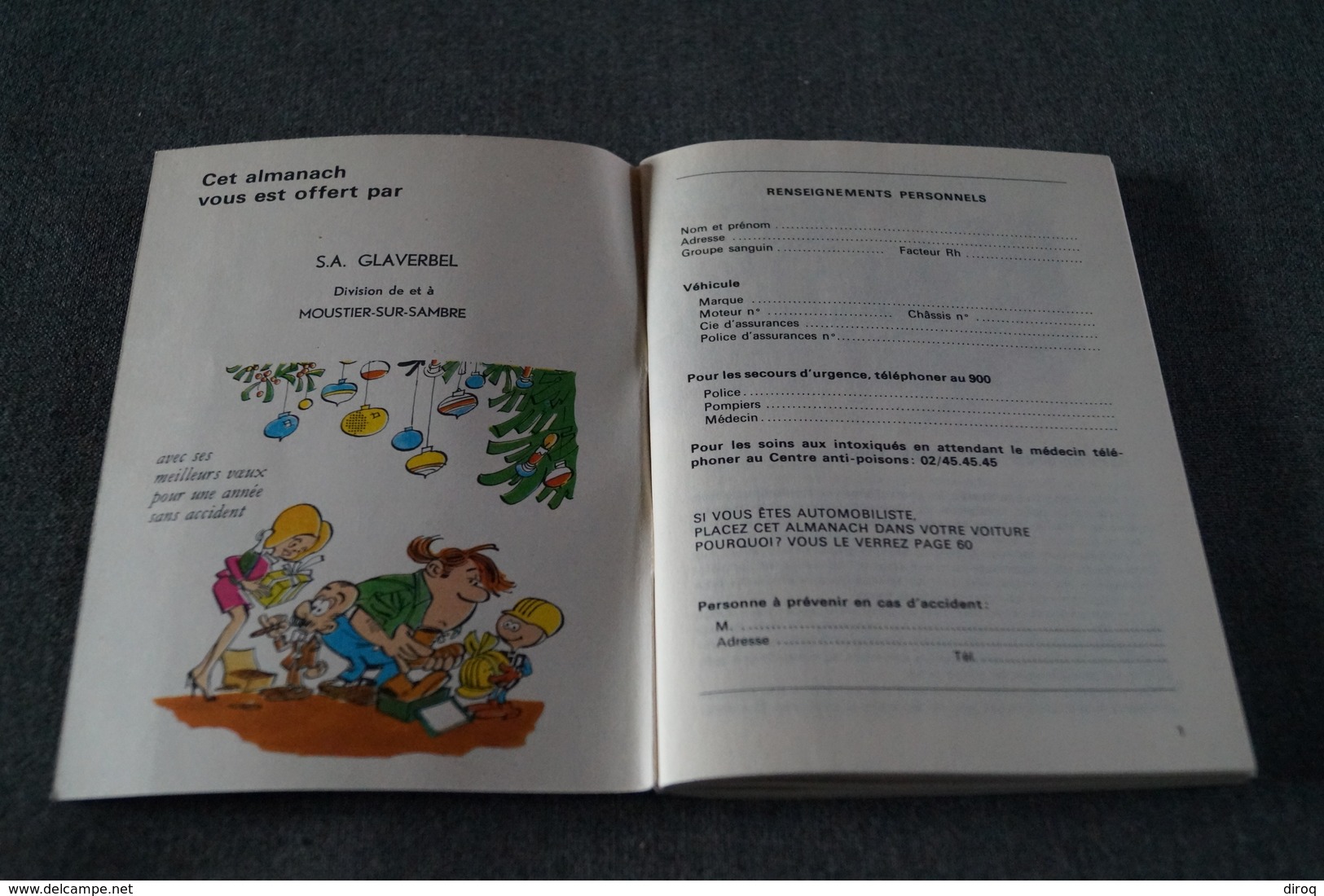 Dino Attanasio ,RARE Alamnach 1969 ,original Glacerie Glaverbel Moustier Sur Sambre,64 Pages,14 Cm. Sur 10,5 Cm. - Agendas & Calendriers