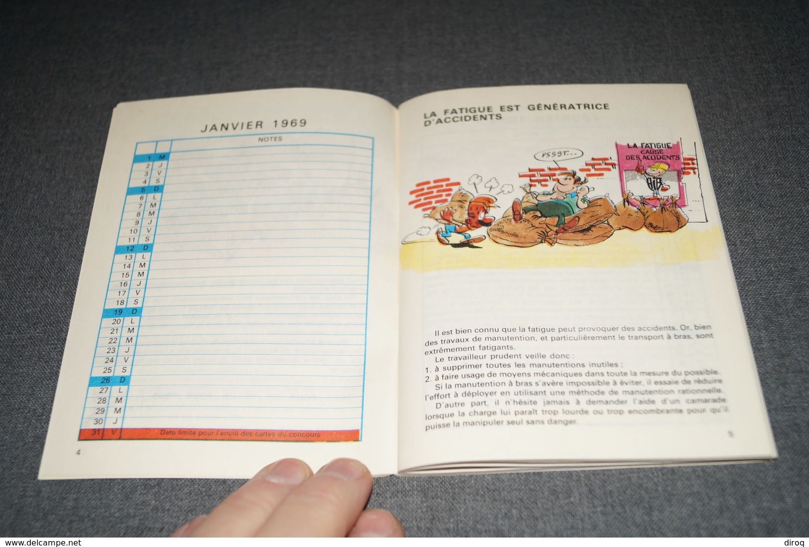 Dino Attanasio ,RARE Alamnach 1969 ,original Glacerie Glaverbel Moustier Sur Sambre,64 Pages,14 Cm. Sur 10,5 Cm. - Agendas & Calendriers