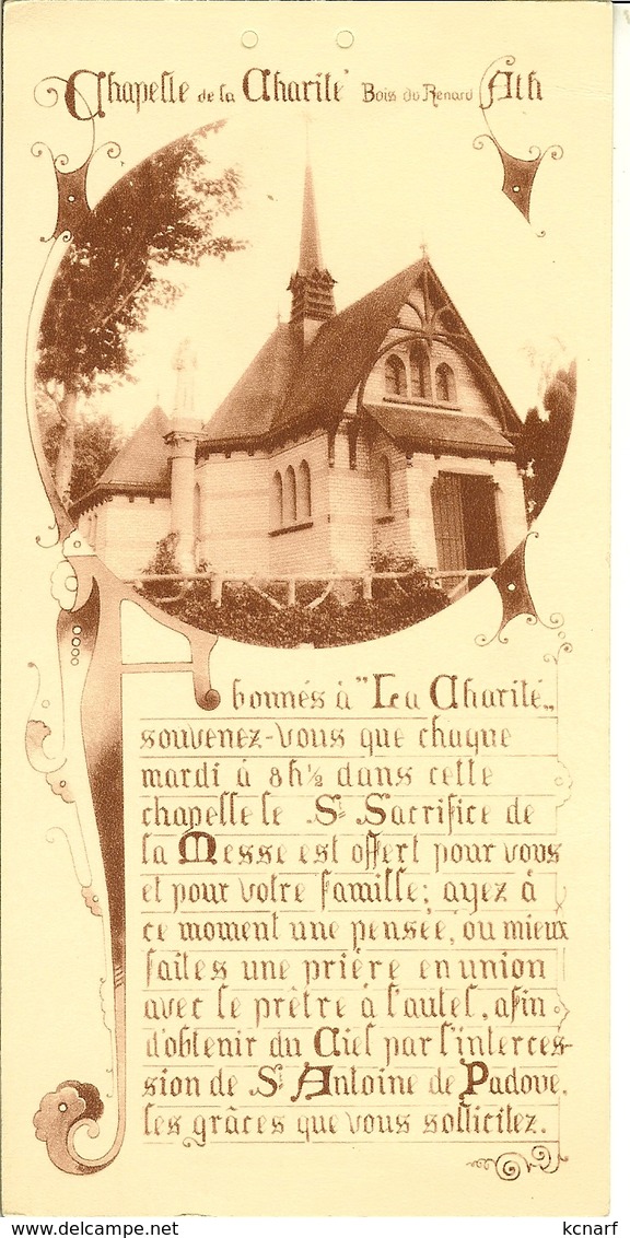 Carte ( ? ) De La Chapelle De La Charité , Bois Du Renard à ATH . - Ath