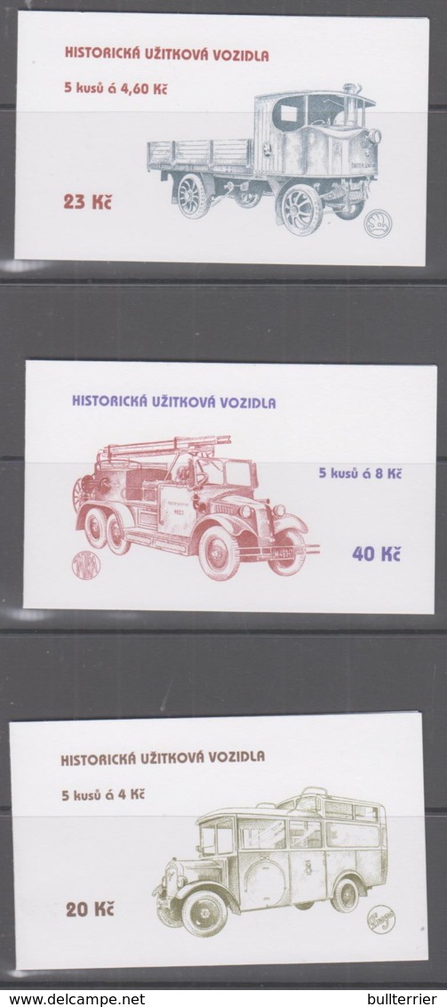 CZECH REPUBLIC - 1997 - MOTOR VEHICLES SET OF 3 COMPLETE BOOKLETS MNH SG CAT  £17 - Unused Stamps