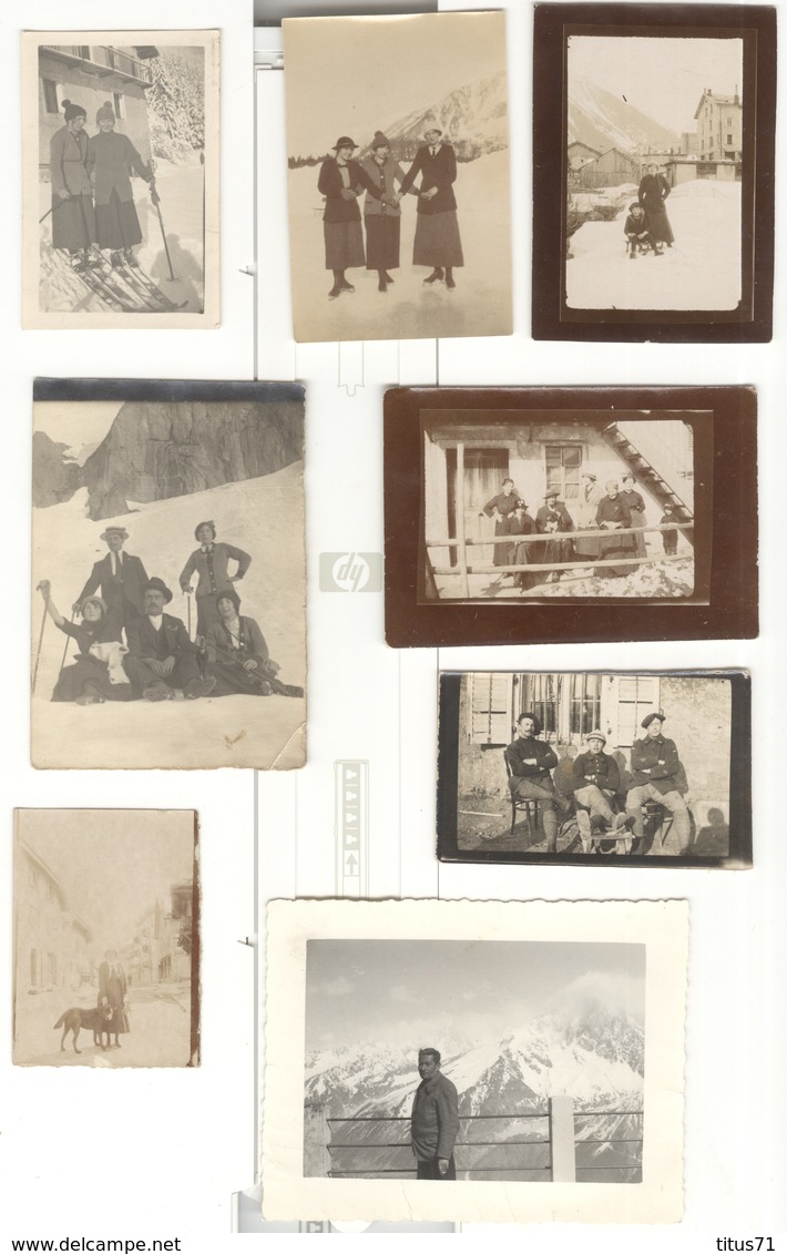 Lot De 31 Photos De Famille Situées à Chamonix, Certaines Datées Au Dos 1917, 1920, 1926, 1934... - Lieux