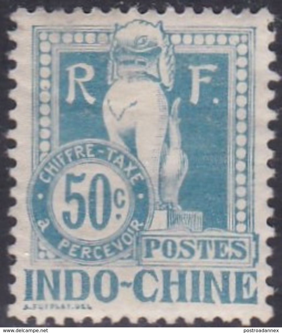 Indo-China, Scott #J13, Mint Hinged, Dragon From The Steps Of Angkor Wat, Issued 1908 - Segnatasse