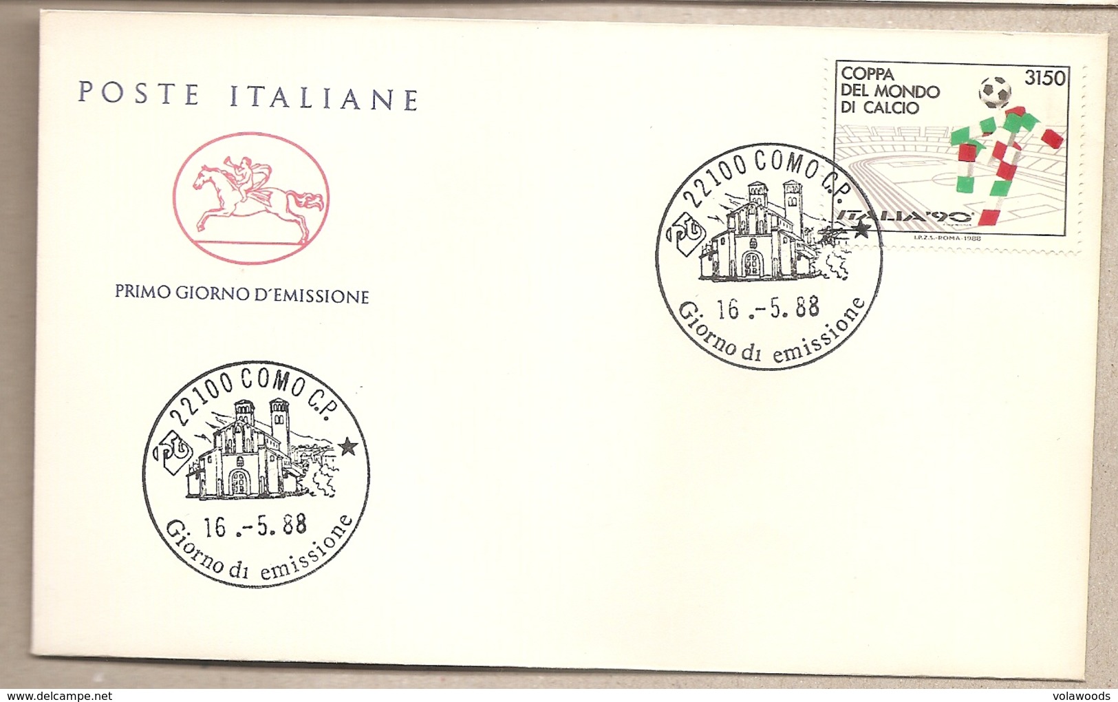 Italia - Busta FDC Con Serie Completa: Ciao - Masqotte Campionati Mondiali Di Calcio Italia 1990 - 1988 *G - 1990 – Italie