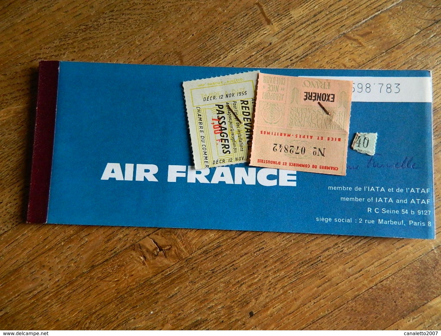 AIR FRANCE :BILLET D'AVION BRUXELLES NICE AJACCIO BRUXELLES 1966 - Europe