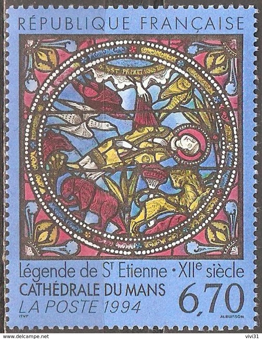 France - 1994 - Vitrail De La Cathédrale Du Mans - YT 2859 Neuf Sans Charnière - MNH - Neufs