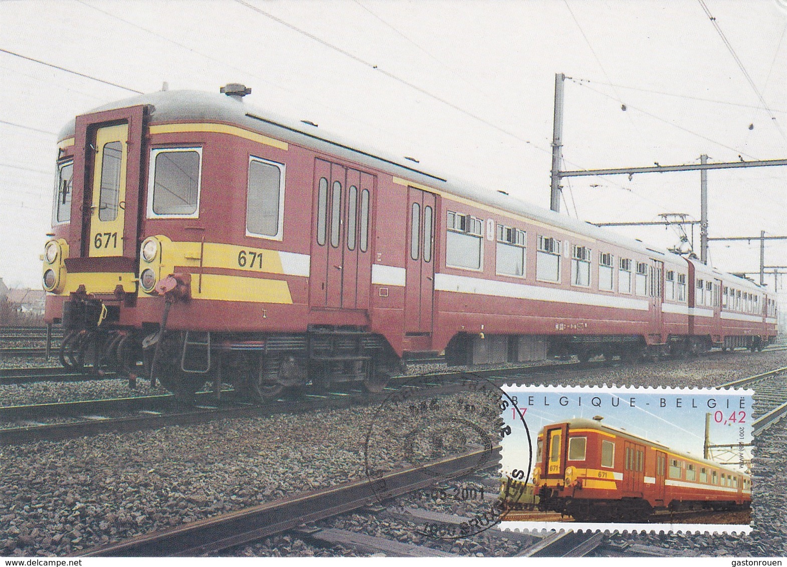 Carte Maximum Train 2001 Belgique - 2001-2010