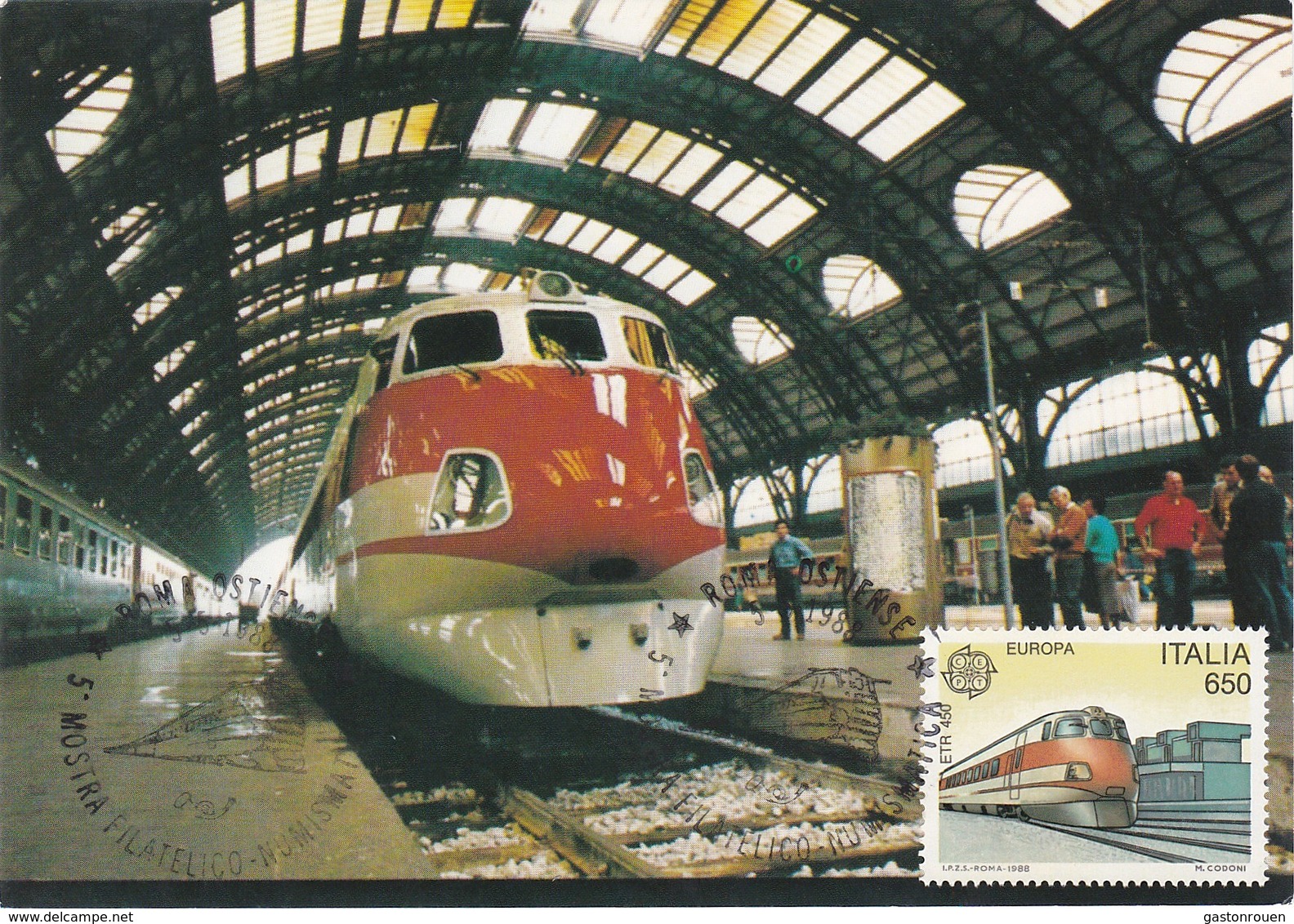 Carte Maximum Train Italie 1988 Europa - Cartoline Maximum