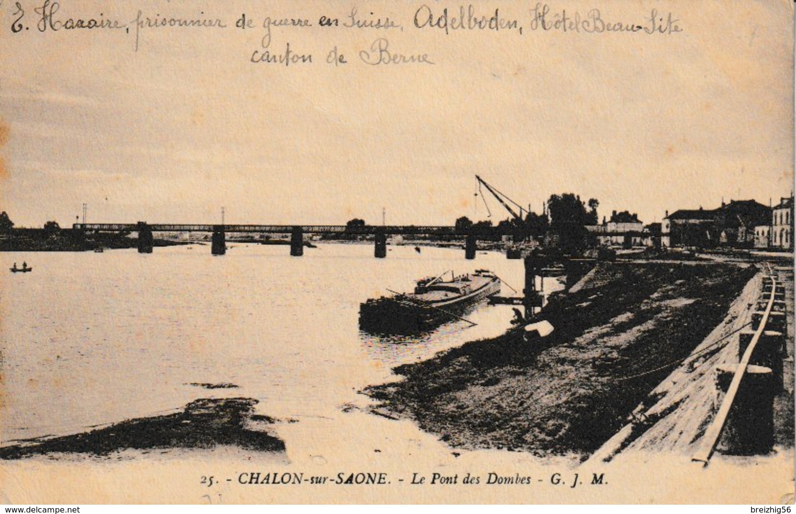 Militaria ADELBODEN-SUISSE Internement Des Prisonniers De Guerre 1916 (au Recto Chalons Sur Saône Le Pont Des Dombes) - Guerre 1914-18