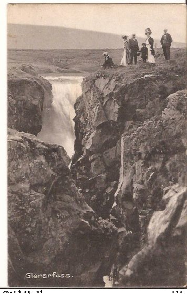 ISLAND  GLERARFOSS WITH PEOPLE  1911 >  ROTTERDAM 819 D2 - Islanda