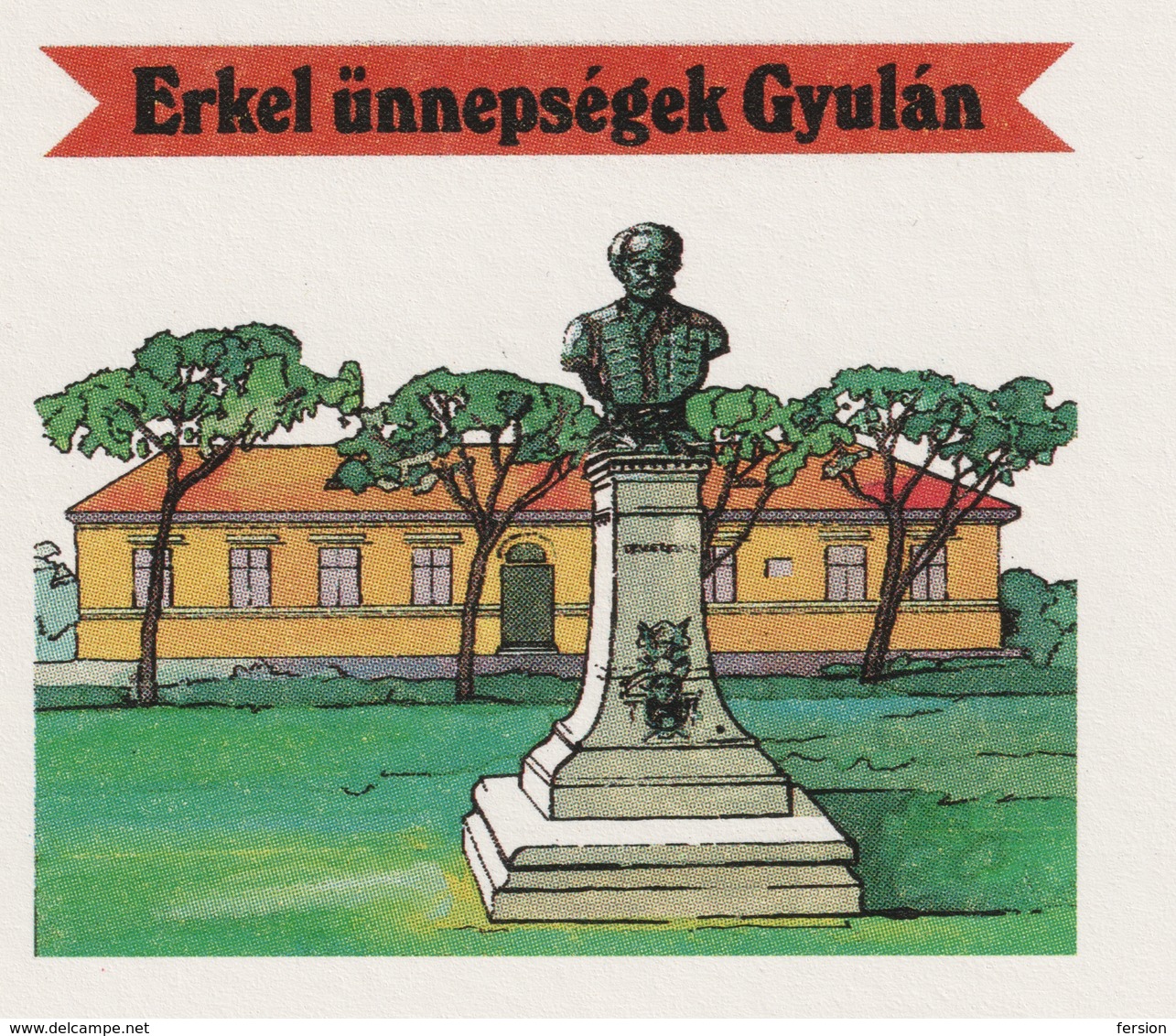 Ferenc Erkel / Music HYMN Composer Conductor Pianist Piano FDC STATIONERY POSTCARD 1993 HUNGARY GYULA Sculpture Monument - Music