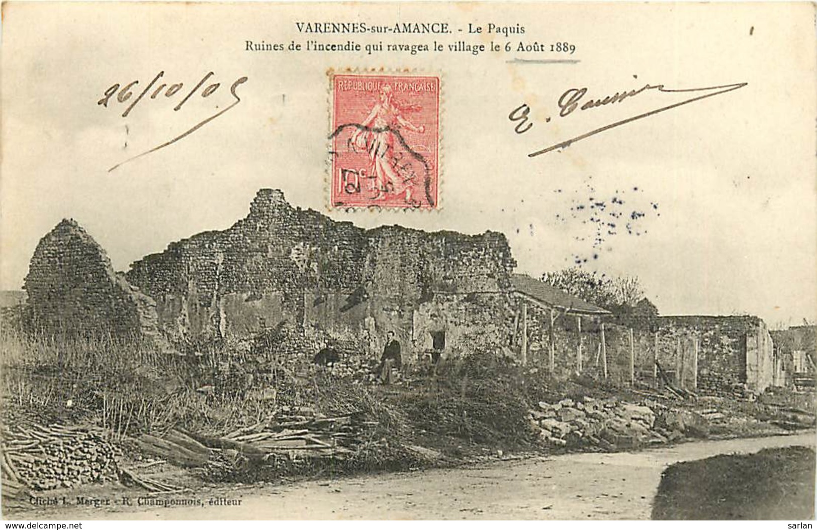 52 , VARENNES-SUR-AMANCE , La Paquis , Ruines De L'incendie De 1889 , * 438 14 - Autres & Non Classés