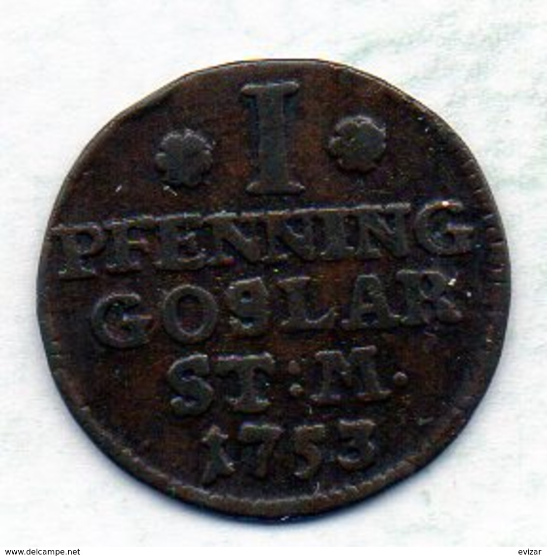 GERMAN STATES - GOSLAR, 1 Pfennig, Copper, Year 1753, KM #121 - Kleine Munten & Andere Onderverdelingen