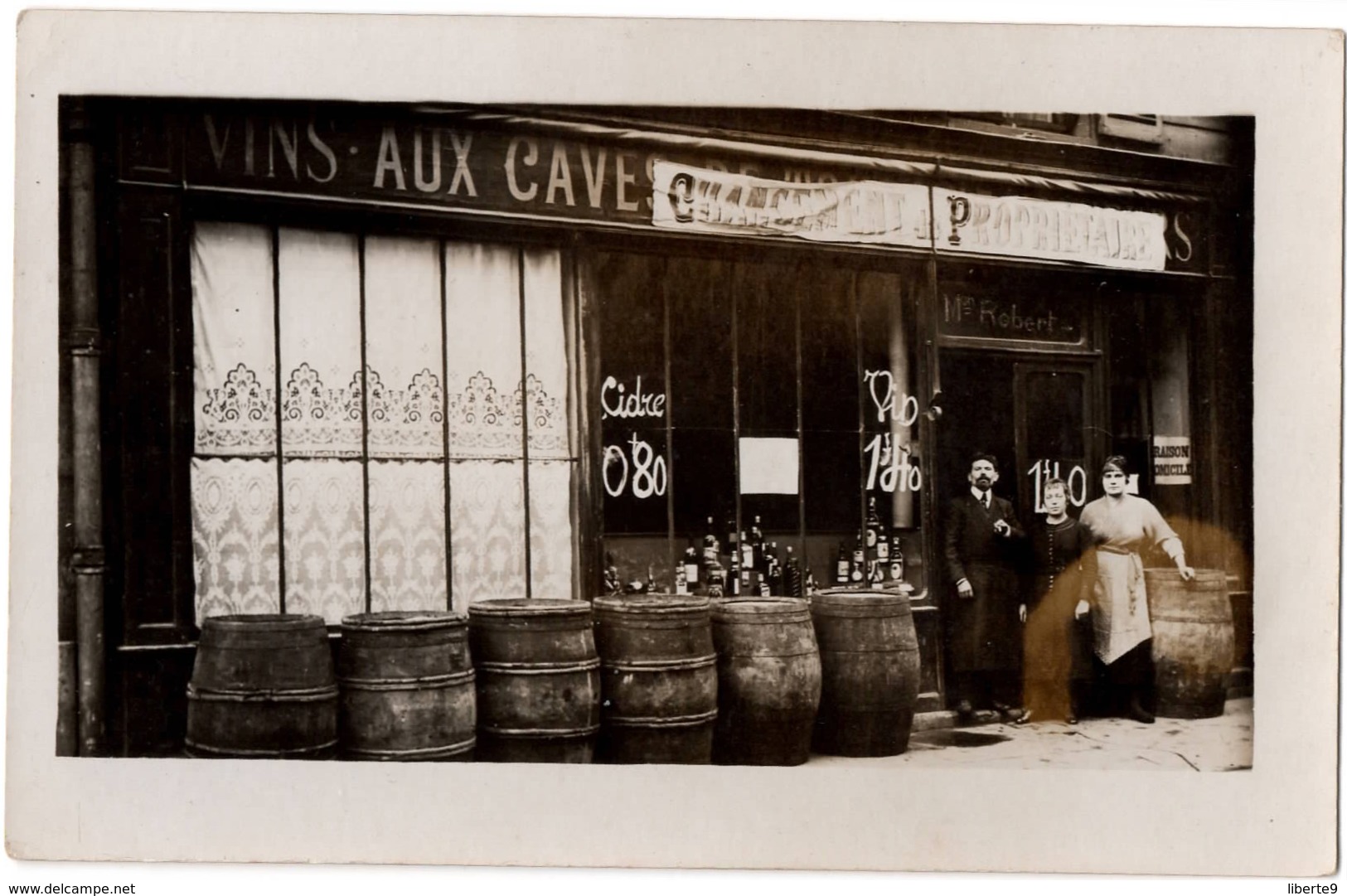 VINS AUX CAVES DE TOURAINE 1920 7 Avenue De La Gare Chateauroux Devanture Magasin  Carte Photo Vin - Chateauroux