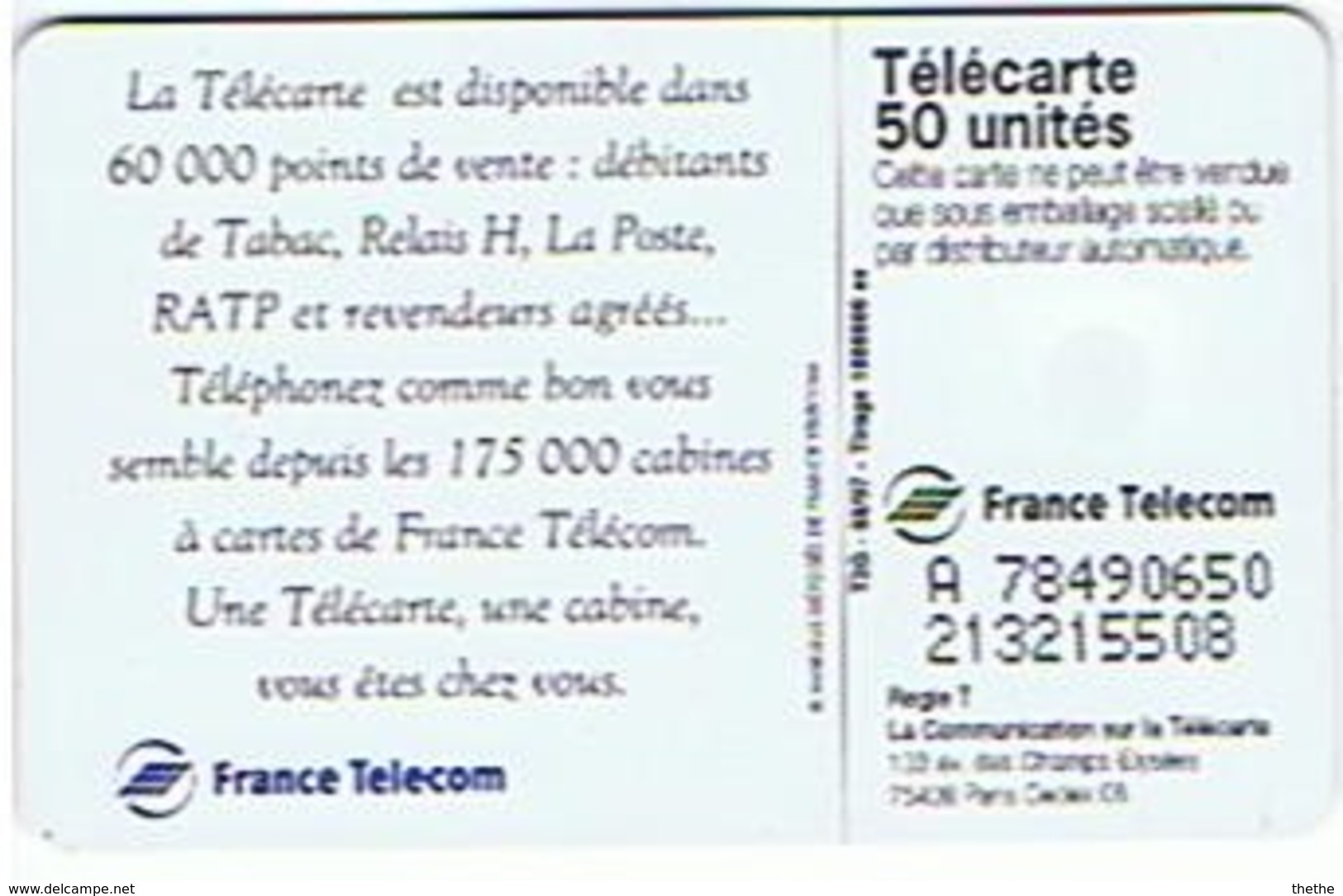 Pour Raconter Tout ça, Une Télécarte, Une Cabine, Vous êtes Chez Vous. - 50 U - Telekom-Betreiber