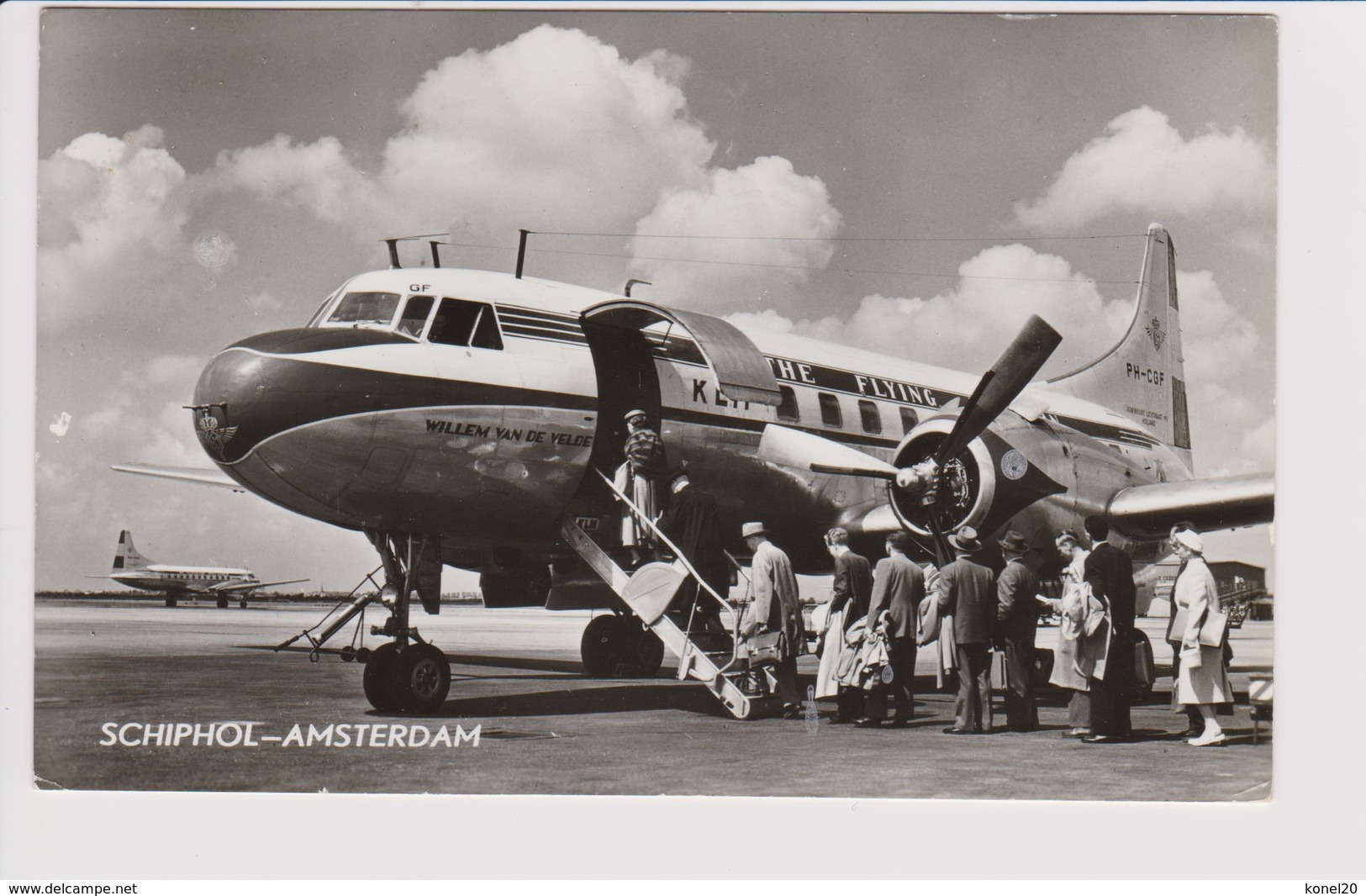 Vintage Rppc KLM K.L.M Royal Dutch Airlines Convair @ Schiphol Airport Number F - 1919-1938: Fra Le Due Guerre