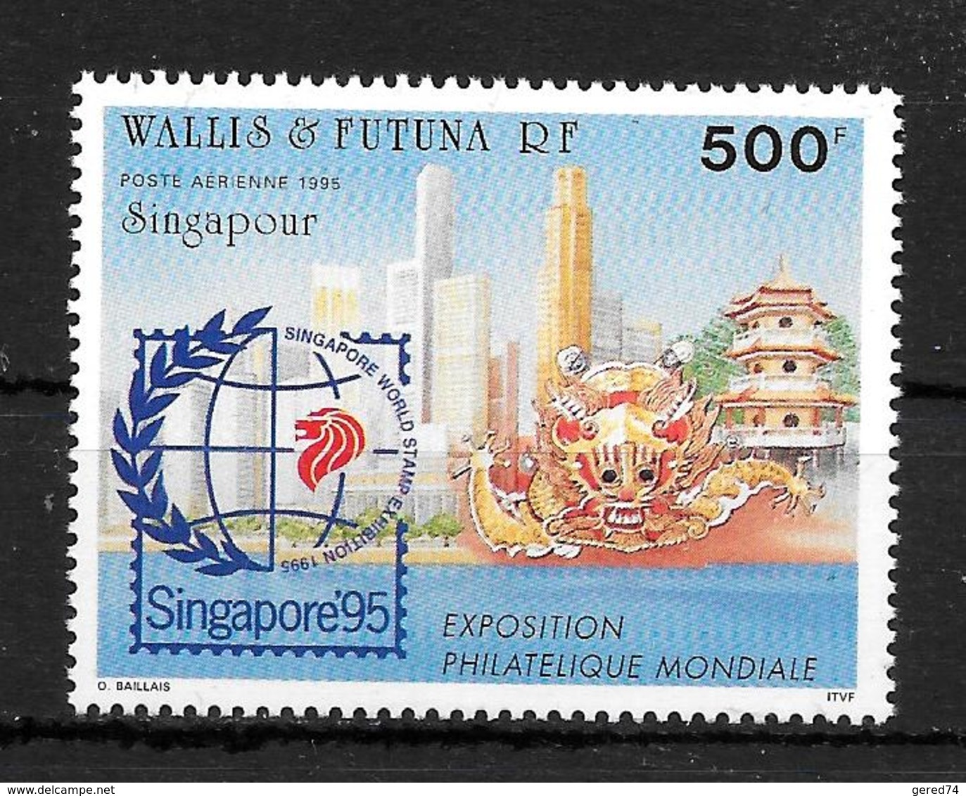 WALLIS & FUTUNA : "Singapour"  PA  N° 188 **  TB (cote 13,oo €) - Nuovi