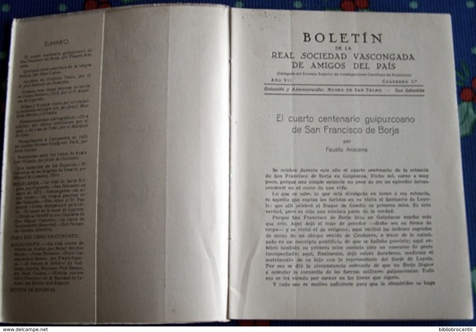 BOLETIN SOCIETAD VASCONGADA AMIGOS DEL PAIS 1951(A.VII), Cuaderno 1°< René LAFON..Etc... - Culture