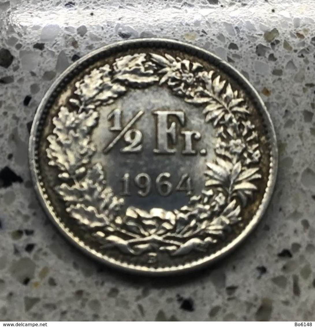 SVIZZERA - HELVETIA - 1964 , Moneta 1/2 FRANCO ARGENTO , Ottima - Altri & Non Classificati