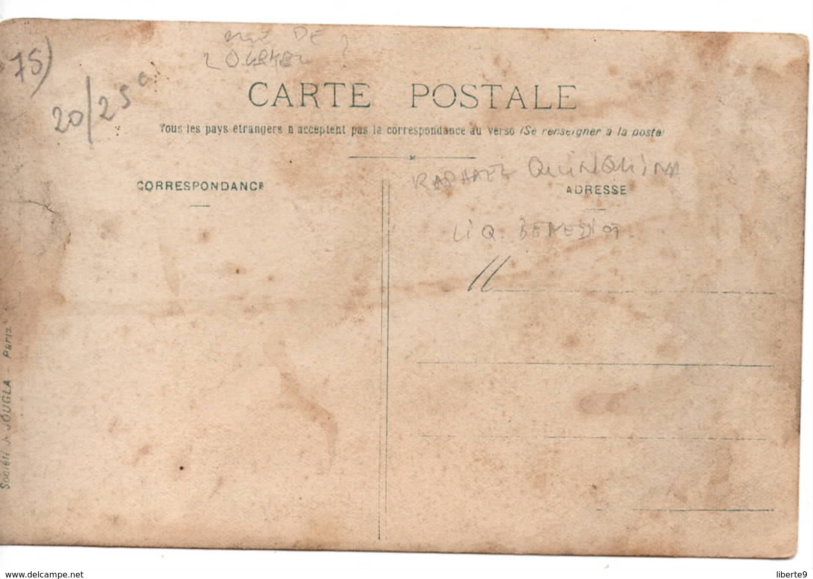 Paris 15e C.1920  Devanture Magasin  Carte Photo Vin Liqueurs - Arrondissement: 15