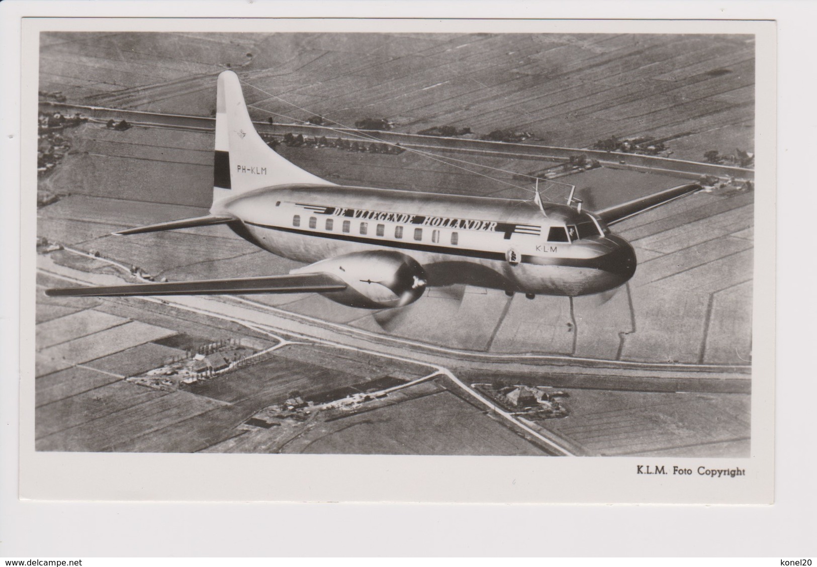 Vintage Rppc KLM K.L.M Royal Dutch Airlines Convair 240 Aircraft - 1919-1938: Fra Le Due Guerre