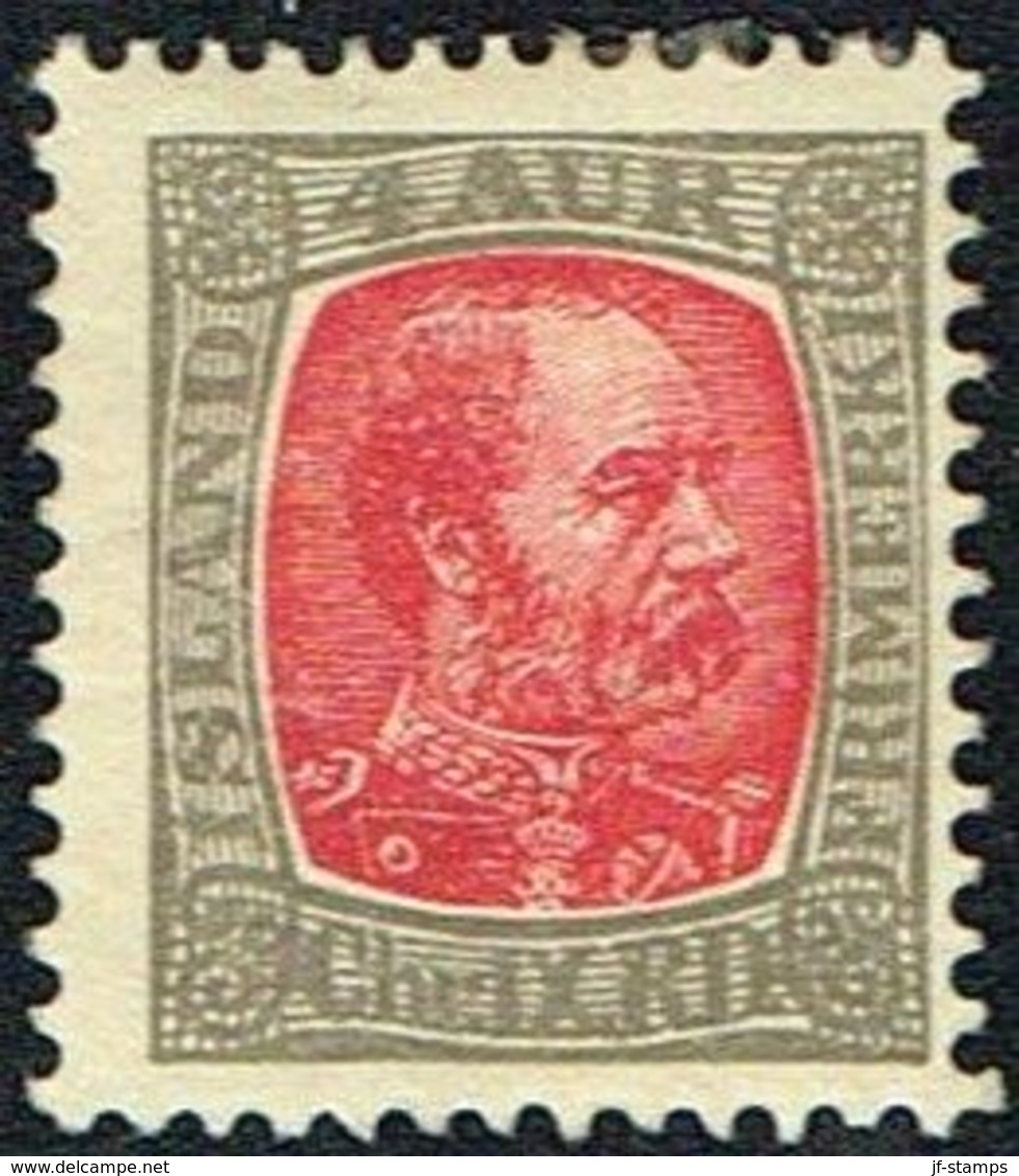 1902. King Christian IX. 4 Aur Grey/red  (Michel 36) - JF168151 - Unused Stamps